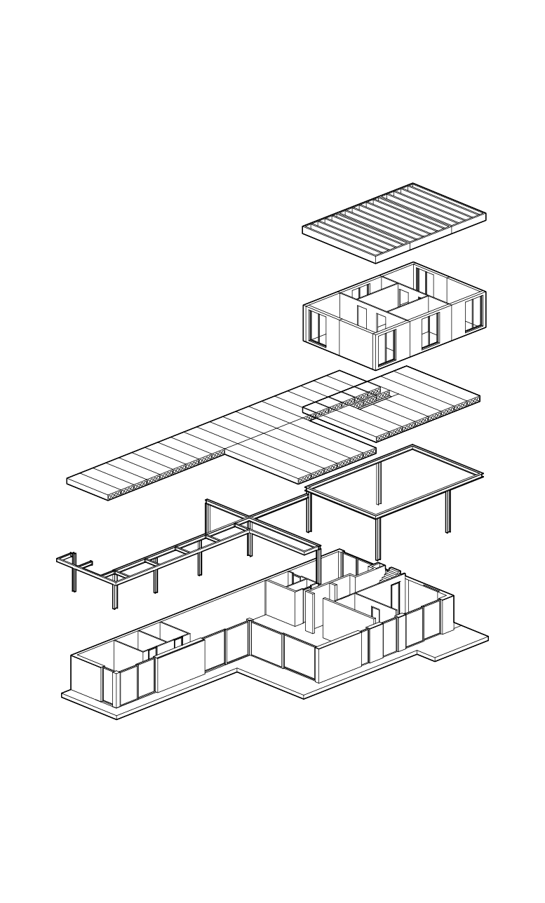 Axonometry of the home for Taraxacum